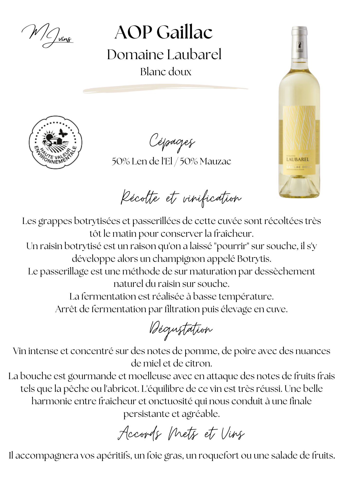 Domaine blanc doux