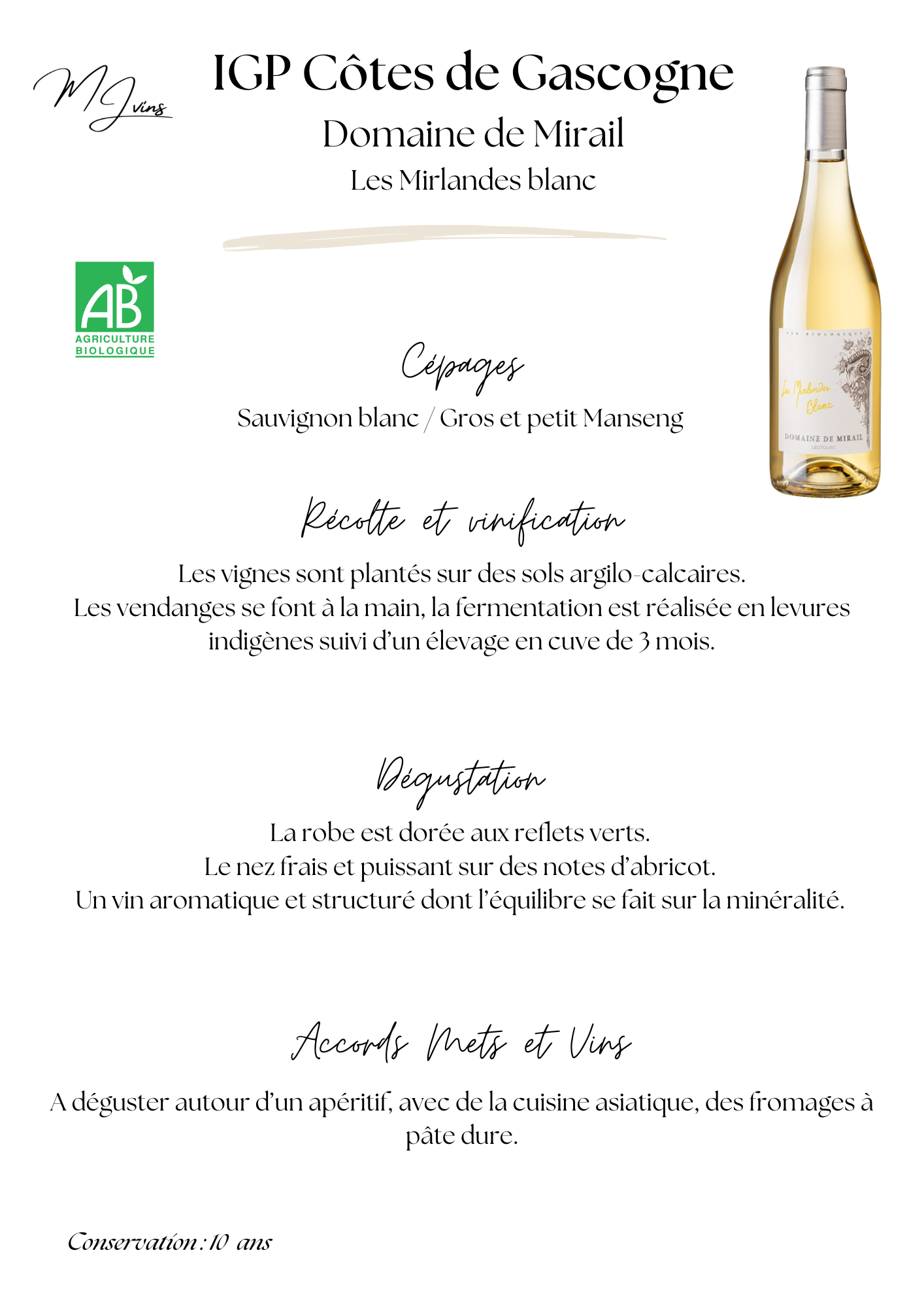 Les Mirlandes blanc